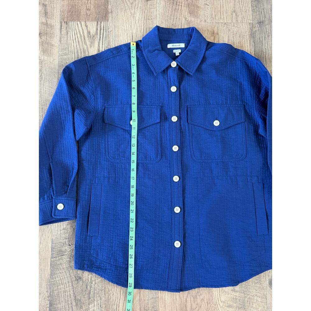 Madewell Super Oversized Shirt Jacket NN969 Blue Gauze Button Down - Picture 3 of 7